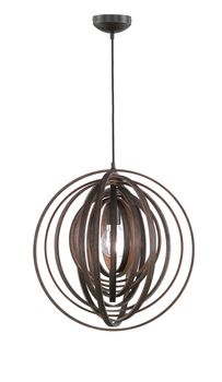 Lustre BOOLAN en cercles concentriques bois foncé de TrioLighting