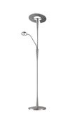 Lampadaire nickel mat QUEBEC 35W avec liseuse de TrioLighting